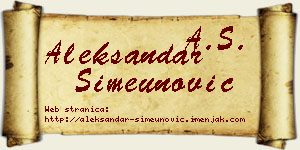 Aleksandar Simeunović vizit kartica